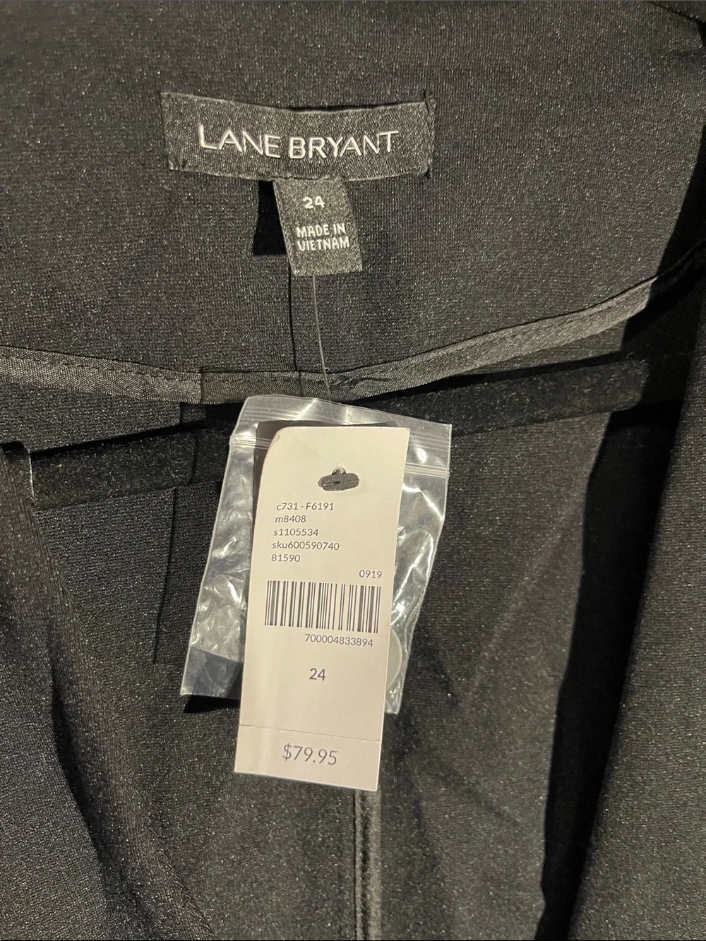 Lane Bryant Black Single-Button Open Blazer Sz 24